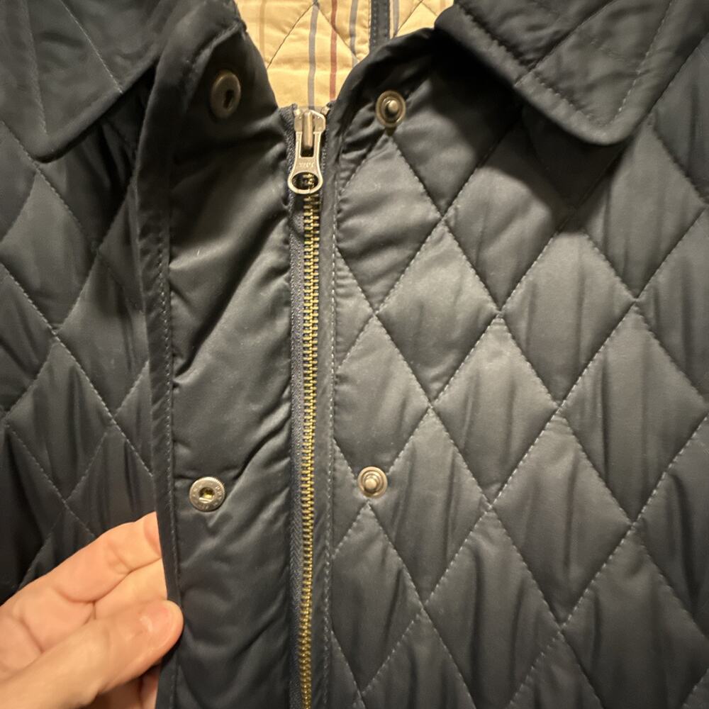 LLBean Quilted Barn Jacket Coat Navy Women’s Size Medium Vintage 90s - Picture 4 of 10